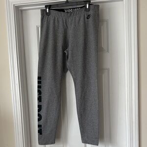 Nike Gray Leggings with Black Print